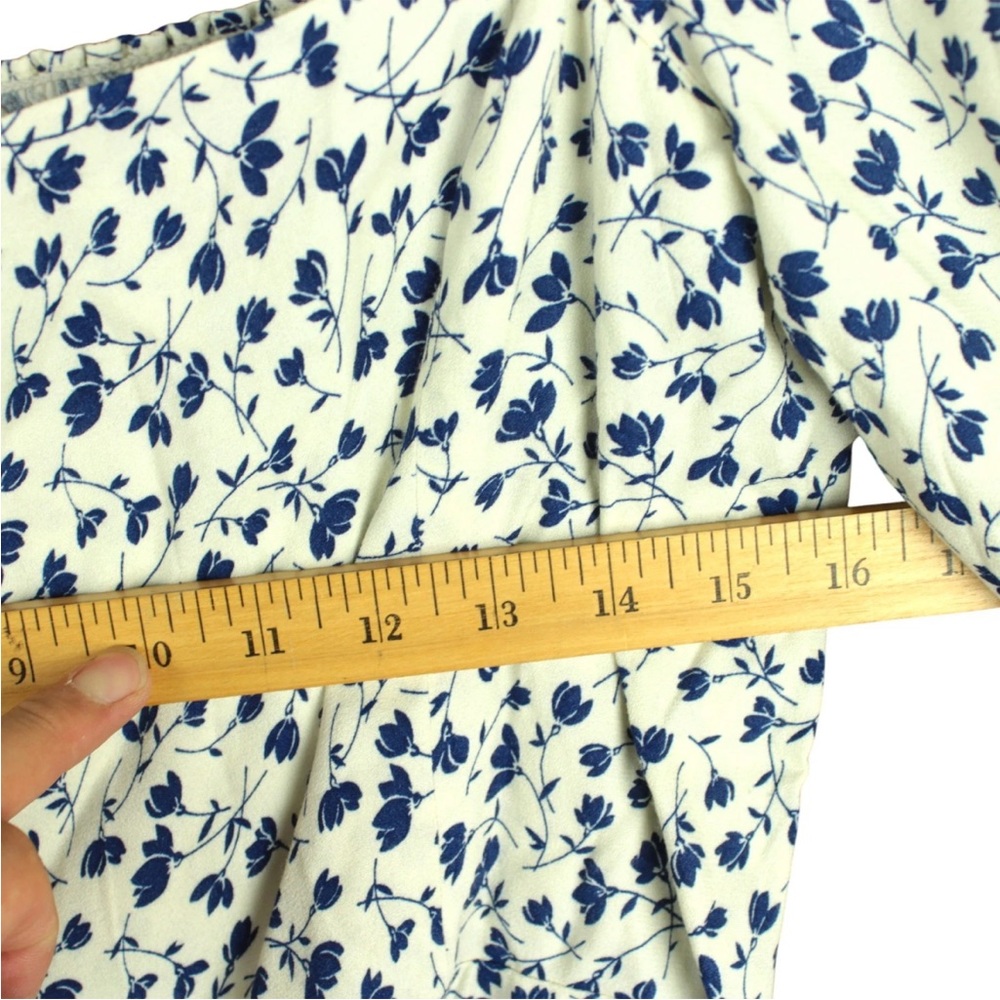 Reformation Rosalie Mini Wrap Dress Sz 12 Long Sleeve Floral Smocked back Boho - Picture 11 of 12